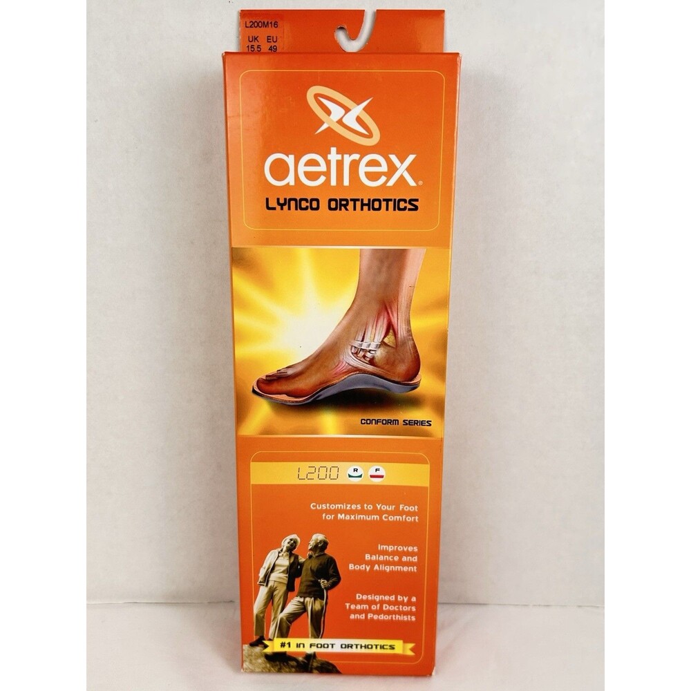 Aetrex Foot Orthotic Insoles L200 Men’s Size 16 Conform Series Comfort New